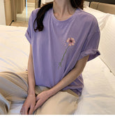 Camisa estampada con bolsillo de flores